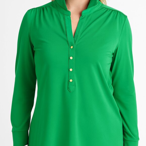 Premise Tops - Premise Collared Blouse Green Size Large